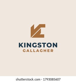 Creative Professional Trendy Monogram K Logo Design Template, Initial Based Alphabet Icon Logo