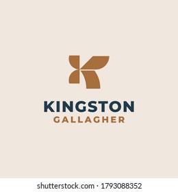 Plantilla de diseño de logotipo de Monograma K profesional creativo, logotipo de icono de alfabeto de base inicial