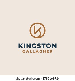 Creative Professional Trendy Monogram K Logo Design Template, Initial Based Alphabet Icon Logo