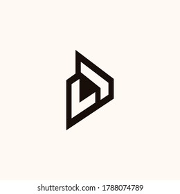 Monograma L de moda profesional creativo con icono de juego Diseño con logotipo en blanco y negro