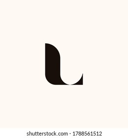 Creative Professional Trendy Monogram L Logo Design in Black and White Color, Initial Based Alphabet Icon Logo
