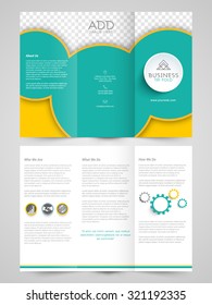 Creative professional Trifold Brochure, Template or Flyer design with free space for your image.
