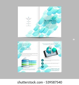 Creative professional Two page Business Brochure, Flyer, Banner or Template with smartphone.