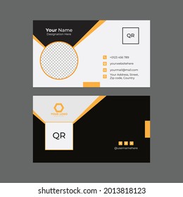 Creative and Professional Vector Clean and Simple Double-sided Creative Business Card Template Design for Commercial Use. Modern and Minimalist Horizontal Name Card, Stationery (Visiting Card) Design.