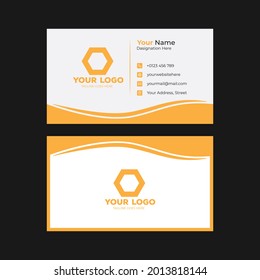 Creative and Professional Vector Clean and Simple Double-sided Creative Business Card Template Design for Commercial Use. Modern and Minimalist Horizontal Name Card, Stationery (Visiting Card) Design.