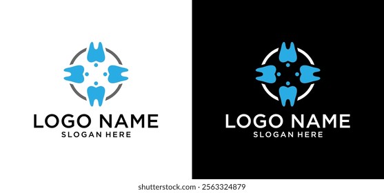 Creative and professional vector health care and family dentist logo illustration design.