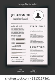Creative and professional Vector minimalist CV template