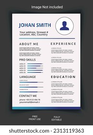 Creative and professional Vector minimalist CV template