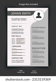 Plantilla de CV minimalista de vectores creativo y profesional