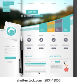 Creative Professional Website Template Design, Open Brochure