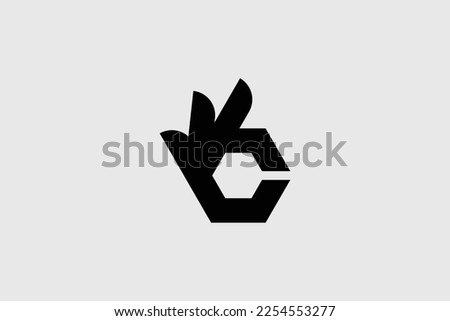 Creative and professional wow hand logo design template on white background