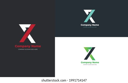 Diseño de logotipo de carta X profesional creativo