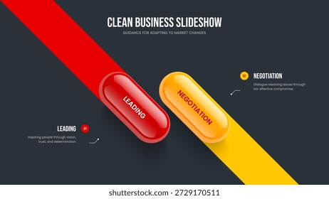 Diseño de presentación de diagrama de elementos de Perfil creativo 2. Ilustración vectorial de diseño de marco de Plan Corporativa. Plantilla de diapositivas de infografía de dos pasos de previsión de inversores.