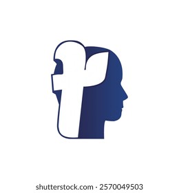 Creative profile design combining a human head silhouette with symbolic elements for modern identity