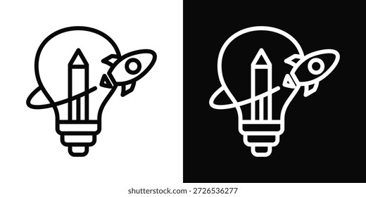Creative Project Icon White And Black Background Style