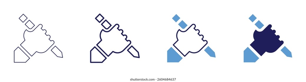 Creative project management icon in 4 different styles. Thin Line, Line, Bold Line, Duotone. Duotone style. Editable stroke.