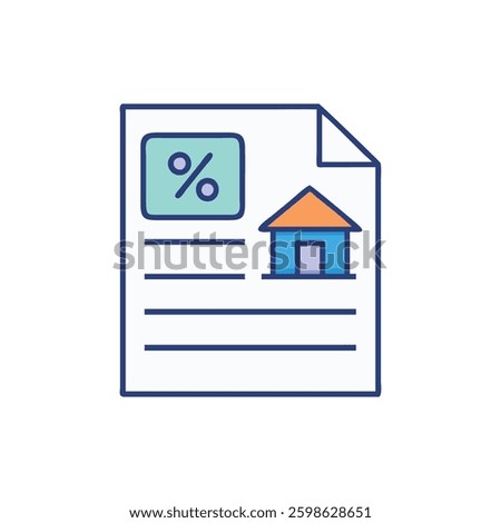 A creative property tax form icon tailored for designers focused on financial documentation.