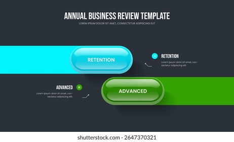 Creative Proposal Slideshow Ontwerp Vector Illustratie. Visual Briefing 2 Element Infographic Presentation Template. Bedrijfsplanning Twee opties Diagram Frame Layout.