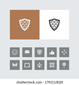 Creative Protection Shield Icon mit Bonus Icons.