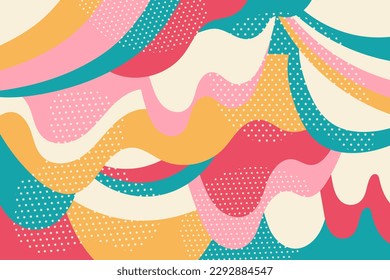 Creative psychedelic geometric colorful background with patterns. Collage. Design for prints, posters, postcards. Vector