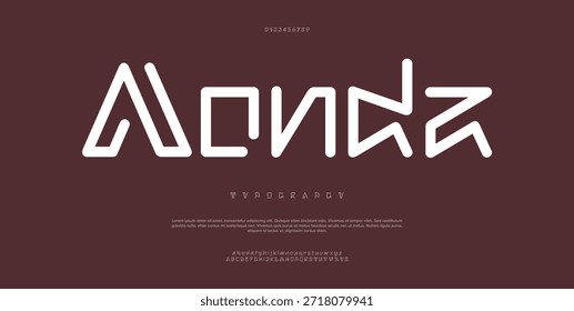Creative psychedelic sans serif alphabet display font vector. Ink trap decorative typeface