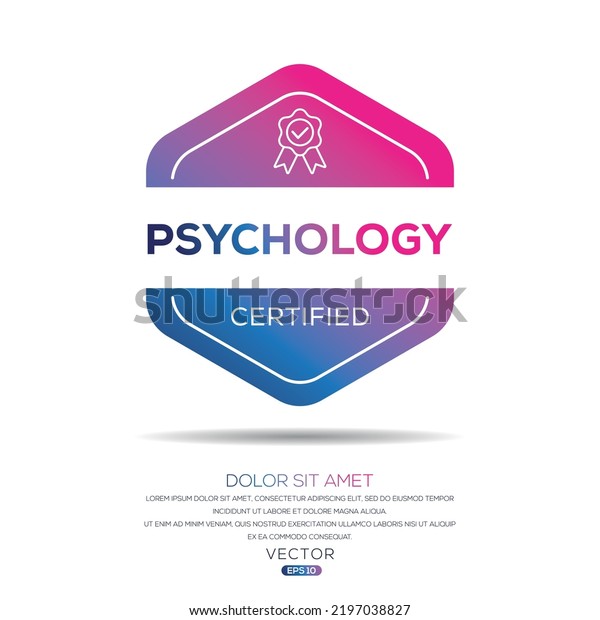 Creative Psychology Certified Badge Vector Illustration Stock Vector