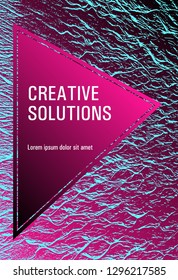 Creative publication cover page. Plastic pink black blue synthwave texture. Liquid rippling motion background pattern.