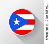 Creative Puerto Rico Flag Circle Badge