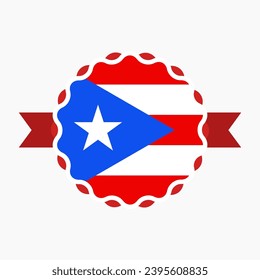Creative Puerto Rico Flag Emblem Badge