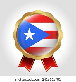 Creative Puerto Rico Flag Label Vector Design