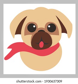 Creative puppy dog wearing red colour bow  on neck design