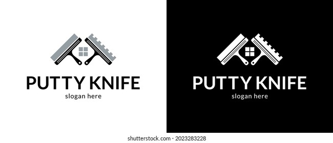 Logo für kreative Putty-Messer. Vektorgrafik.