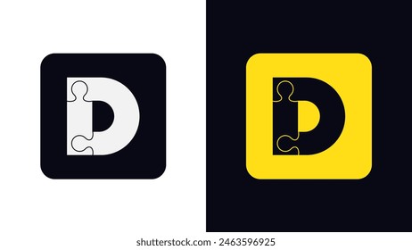 Creative Puzzle D letter Logo, D logo typography, D letter minimal Logo