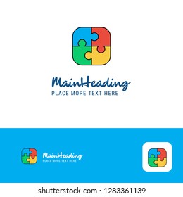 Creative Puzzle game  Logo Design. Flat color Logo place for Tagline. Vector Illustration