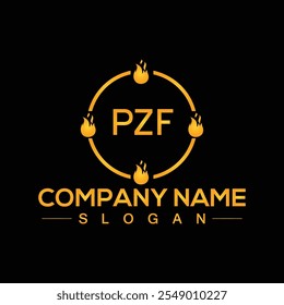 Design de logotipo de carta Creative PZF para suas marcas comerciais