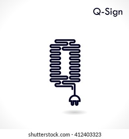 Creative Q- letter icon abstract logo design vector template.Creative Q- alphabet vector design.Business and education creative logotype symbol.Vector illustration