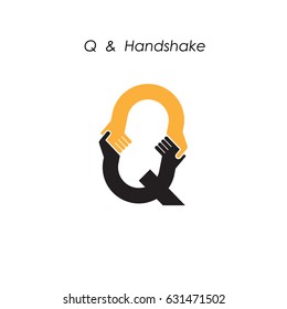 Creative Q- letter icon abstract logo vector design.Business offer,partnership icon.Corporate business and industrial logotype symbol.Vector illustration