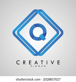 creative Q letter logo design