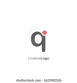 Creative Q Letter Logo with Dot. Design Vector Logo Template.