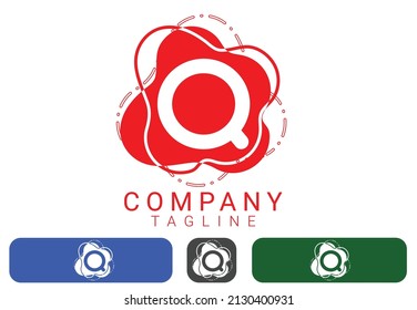 Creative Q letter logo and icon design template