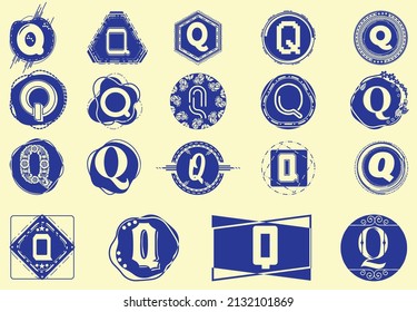 Creative Q letter logo and icon design template bundle