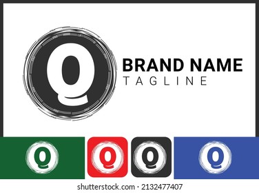 Logo de la carta de Creative Q y plantilla de diseño de iconos