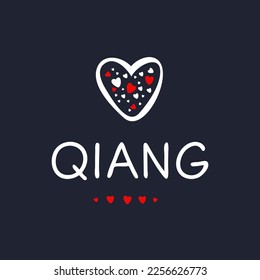 Creative (Qiang) name, Vector illustration.