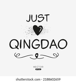 Creative (Qingdao) text, Can be used for stickers and tags, T-shirts, invitations, vector illustration.
