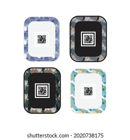 Creative qr code label design set isolated