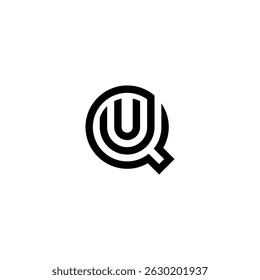 Diseño creativo del logotipo de la letra de QU UQ con estilo minimalista moderno.