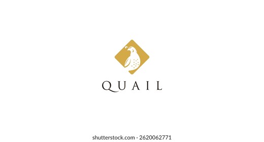 Creative quail bird logo design with unique concept