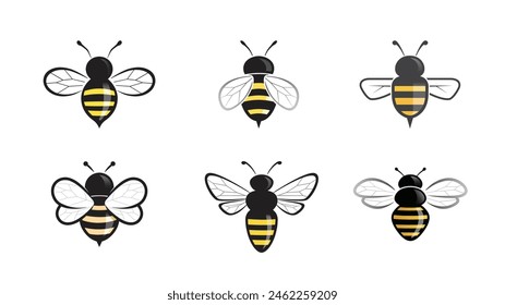 Creative Queen bees collection logo vector icons set symbol illustration	
