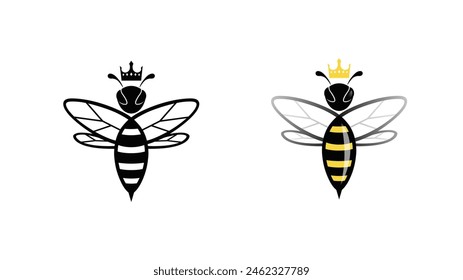 Creative Queen bees collection logo vector symbol illustration	
