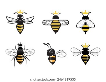 Creative Queen bees collection logo vector symbol illustration	